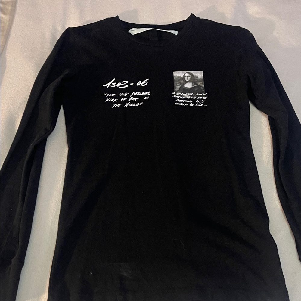 Black Long Sleeve Graphic Tee off white